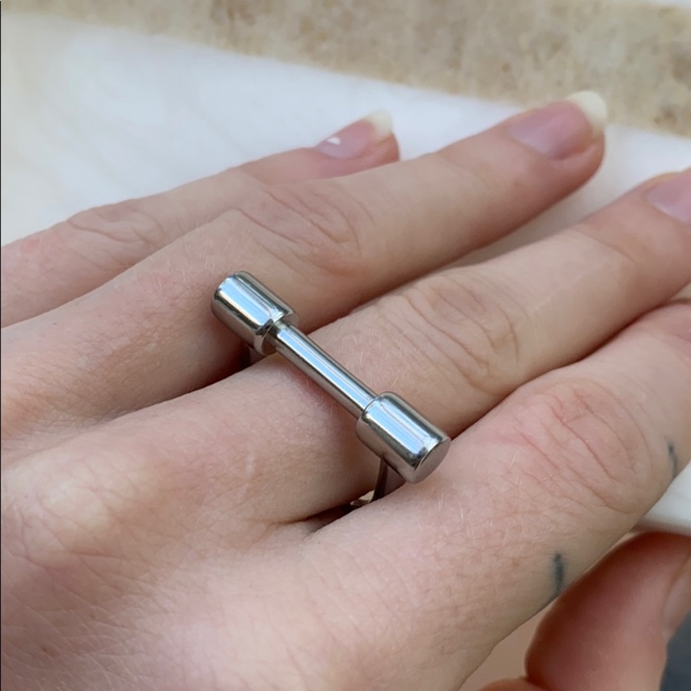 Stainless Steel Horseshoe Shackle Ring Unisex